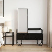 Tavolo da Trucco con cassetto Rovere Nero Legno ingegnerizzato 8007683
