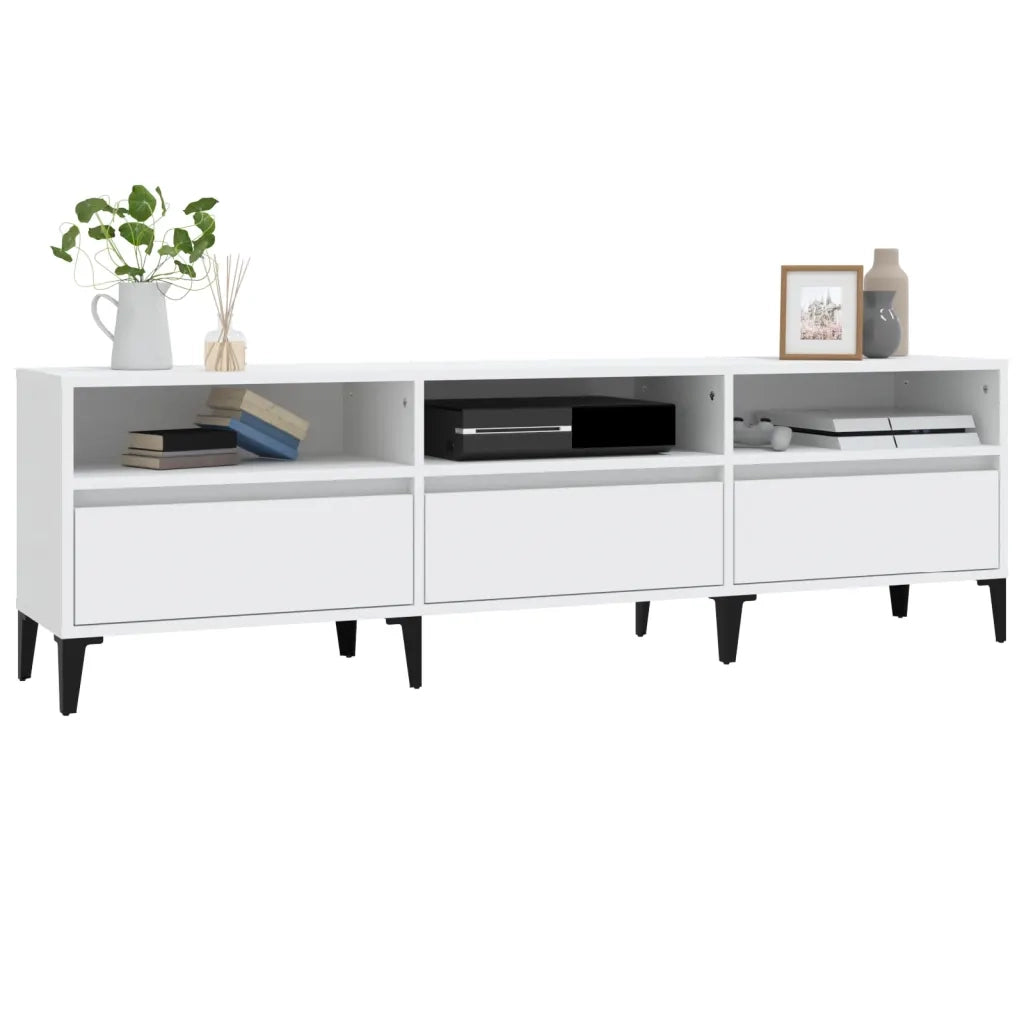 Mobile Porta TV Bianco 150x30x44,5 cm in Legno Multistrato 831917