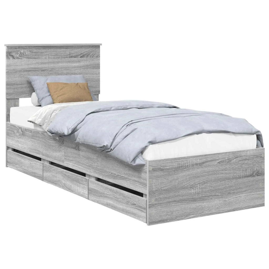 Struttura del letto con cassetto Grigio Sonoma 75 x 190 cm 3410761