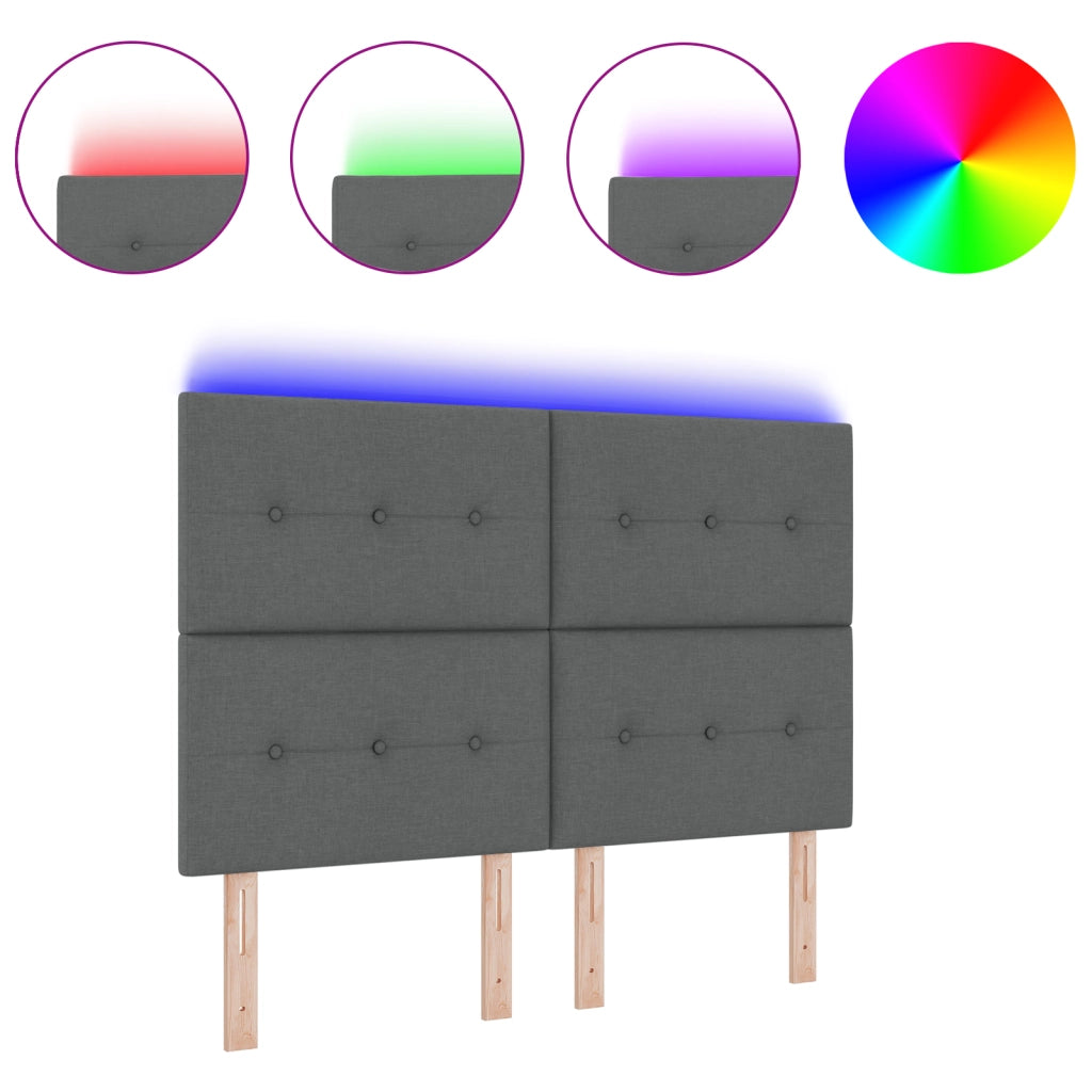 Testata LED  Grigio Scuro 80 cm in Tessuto
