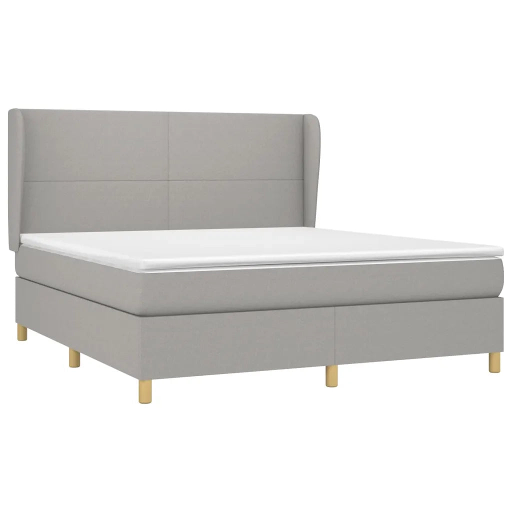 Giroletto a Molle con Materasso Grigio Chiaro160x200 cm Tessuto cod mxl 64178