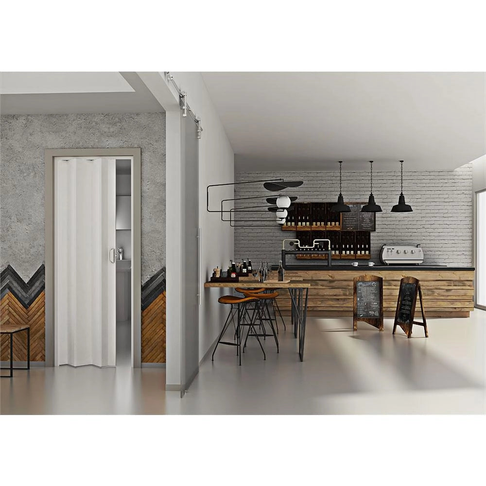 Porta a Soffietto da Interno 83x214 cm in PVC Dalia Bianca Pastello