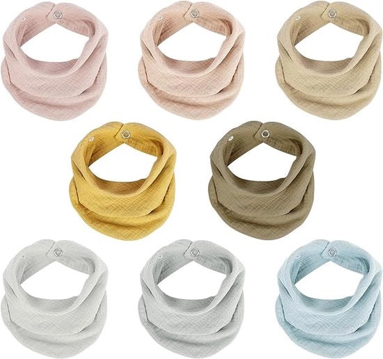 Schiene di asciugamano per bambini, asciugamano per collo bambino con chiusura regolabile, tessuto di mousseline morbido e assorbente per asciugare lacrime di bambino, per bambini, neonati, bambini in età prescolare, unisex