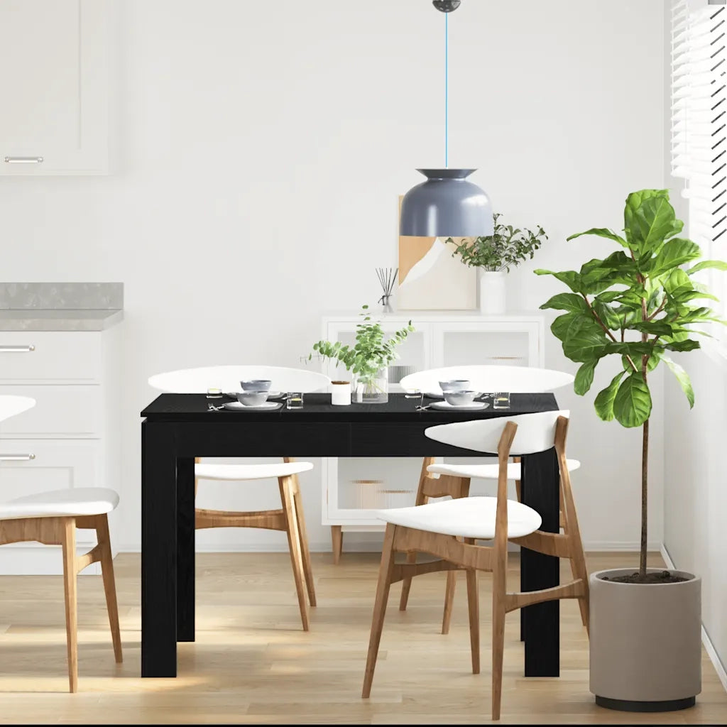 Tavolo da pranzo Rovere Nero 120x60x76 cm in Legno Multistrato 862451