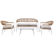 Tavolo, divano e 2 poltrone multicolore 100x55x45, 68x69x75, 138x69x75