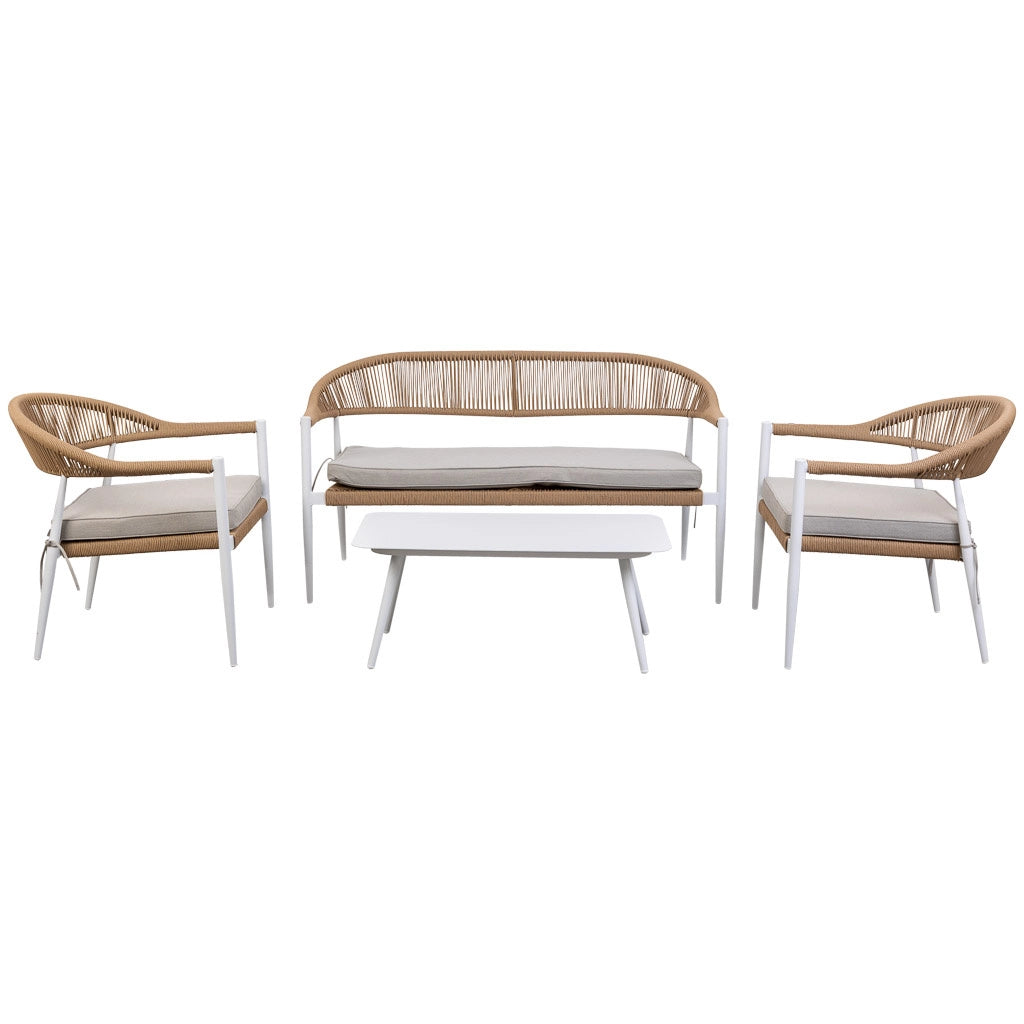 Tavolo, divano e 2 poltrone multicolore 100x55x45, 68x69x75, 138x69x75