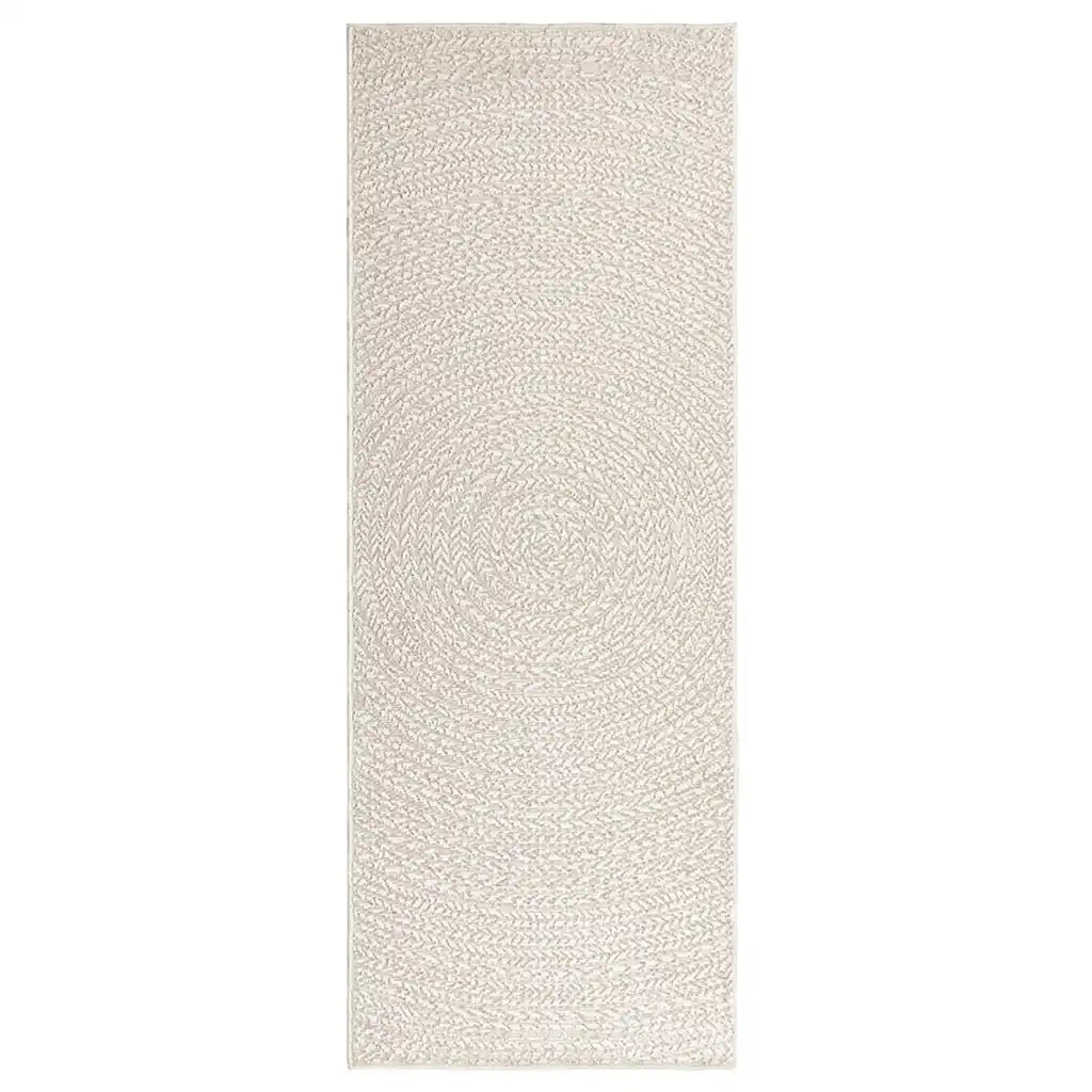 Tappeto ZIZUR Crema 80x200 cm Aspetto Iuta Interni ed Esterni