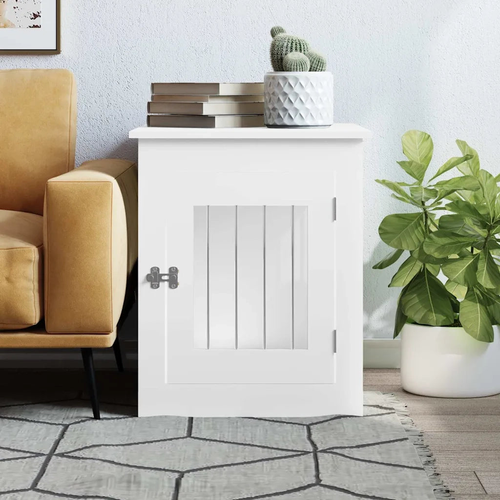 Gabbia Cani da Arredamento Bianca 55x75x65cm Legno Multistrato CFW9671895