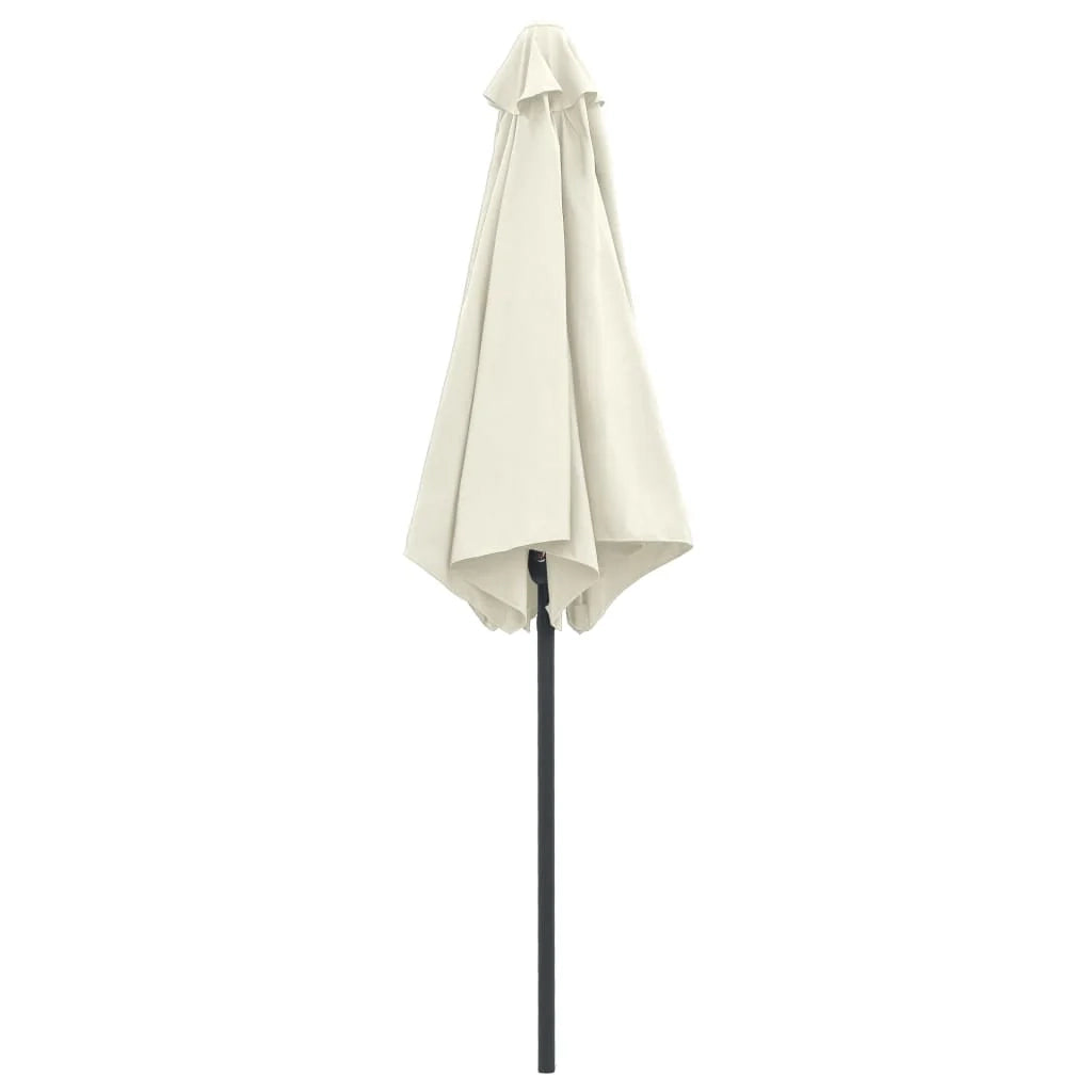 Ombrellone da esterno e palo in alluminio 270 x 246 cm bianco sabbia 02_0008286