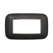 Placca Orbis Serie Moon 4P Colore Acciaio Scuro Compatibile Con Bticino Axolute