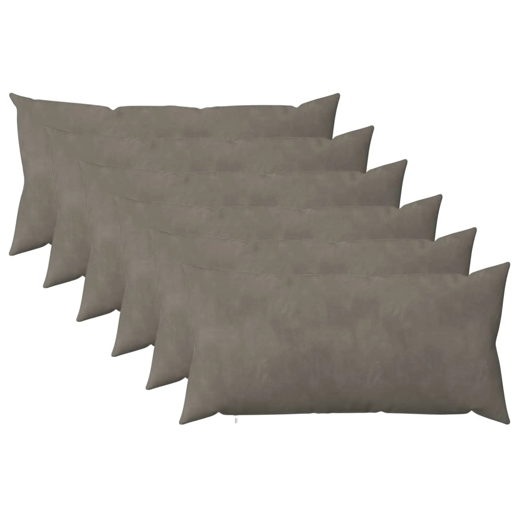 Cuscino con cuscino HEERLEN 6 pz Grigio Chiaro Velluto 925290