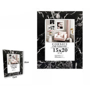 Trade Shop - Cornice Porta Foto Quadri Tele Poster 15 X 20cm Modello Effetto Marmo Nero 71669 -