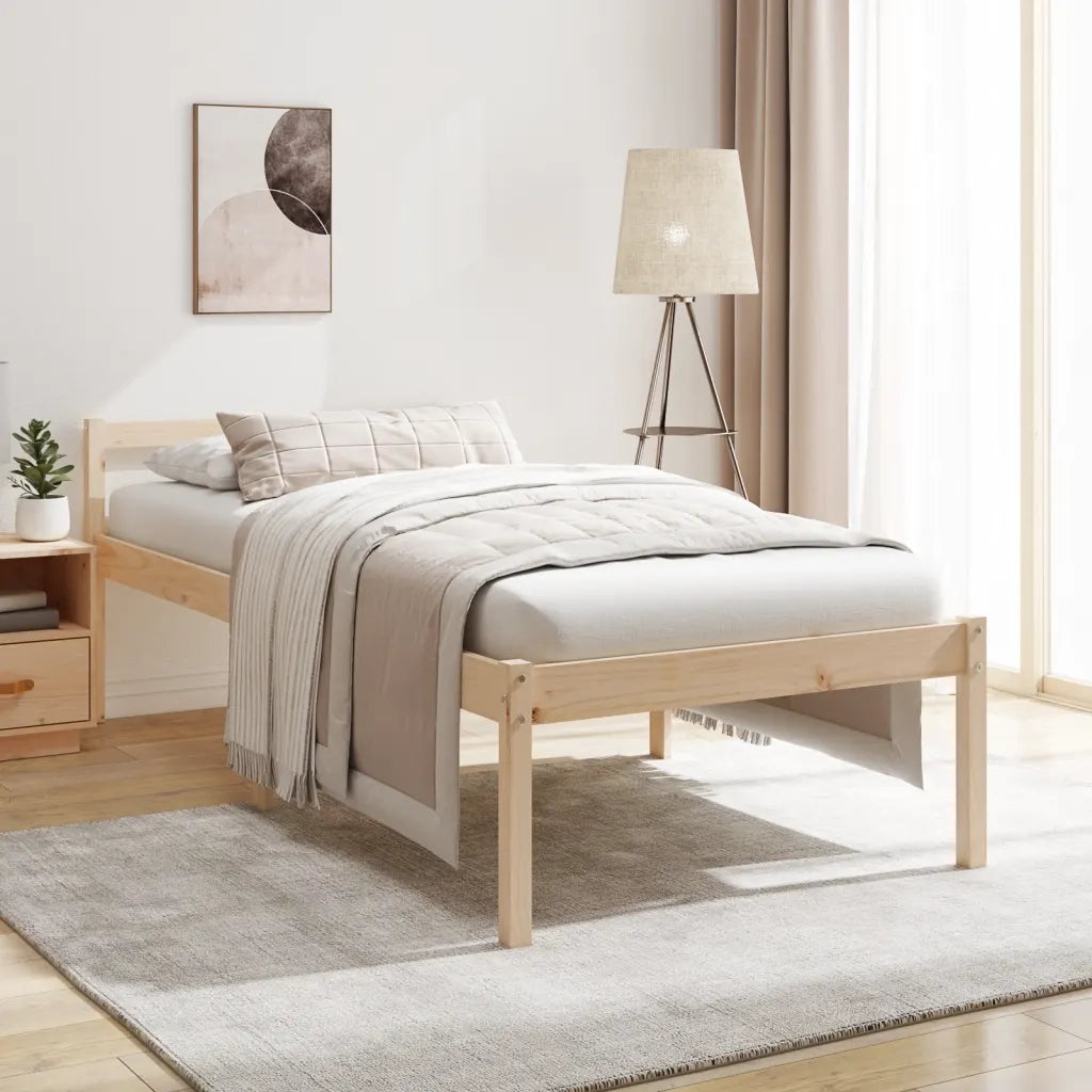 Letto per Anziani 75x190 cm Small Single Legno Massello di Pino 810574