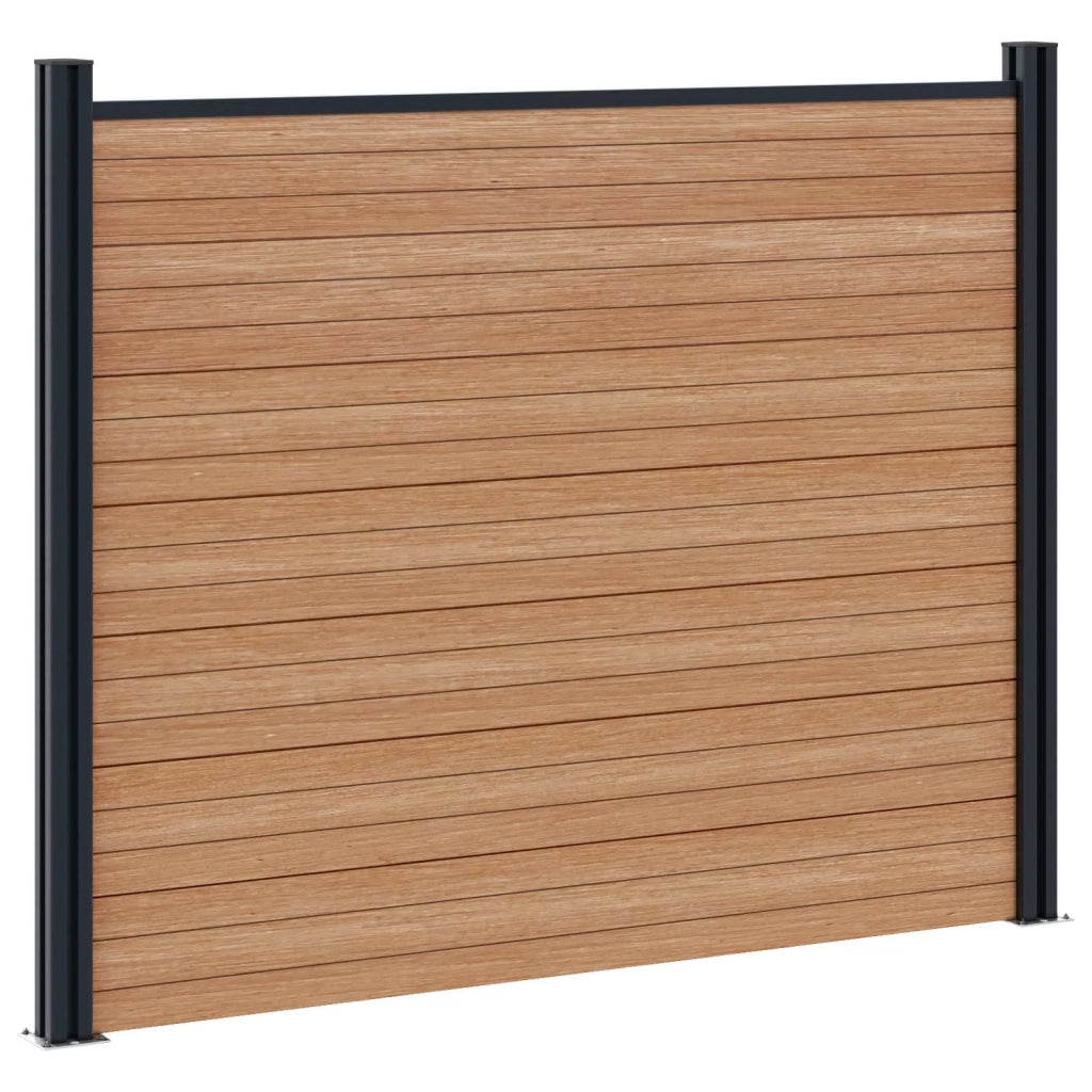 Pannello di Recinzione 2 pcs WPC e Alluminio Marrone