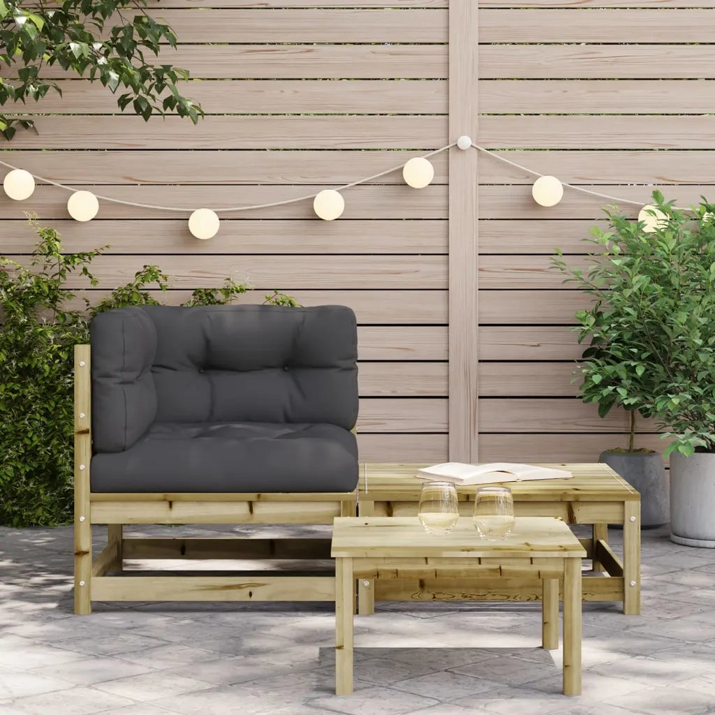 Divano Angolare da Giardino con Cuscini-Sofa da Giardino-Divanetto da esterno e Poggiapiedi 444141