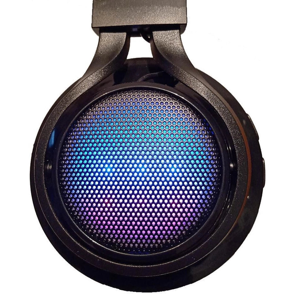 Cuffie On-Ear Bluetooth Led Esterni Durata 10 Ore Auricolari Senza Filo Nero
