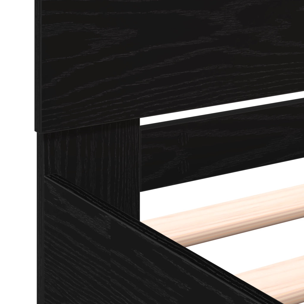 Struttura letto con testata rovere nero 180x200 cm legno ingegnerizzato