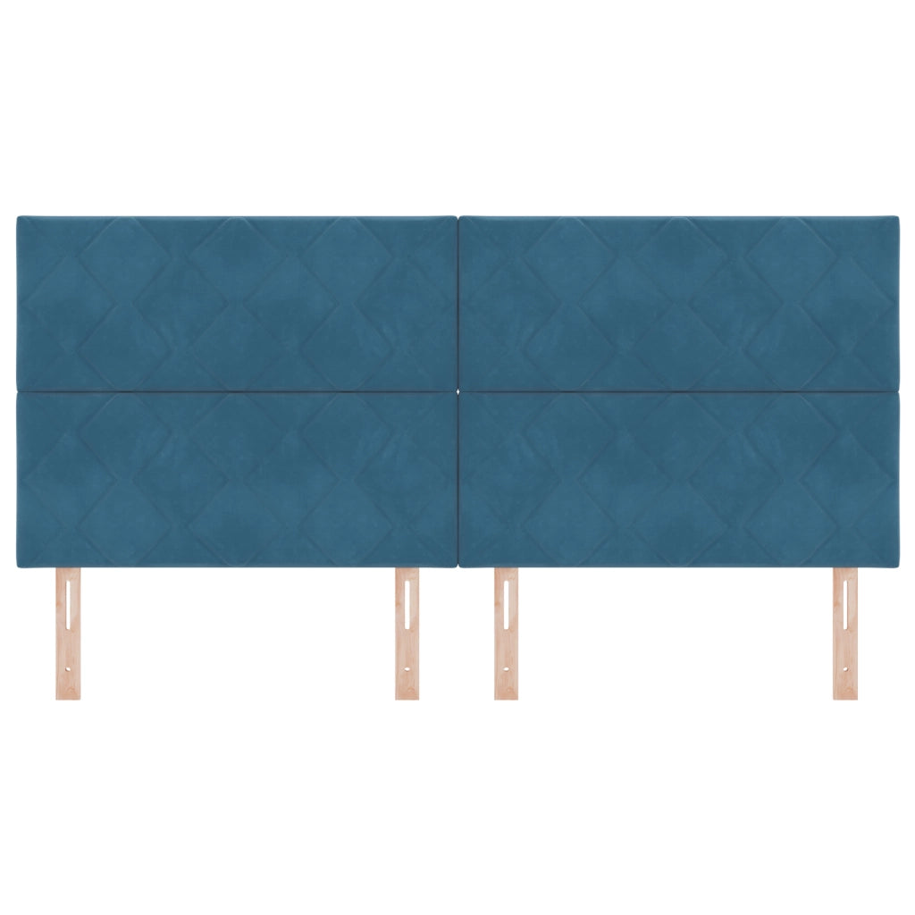Testata LED  Design a Blocchi a Diamante Blu Scuro 200 cm Velluto