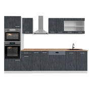 Cucina componibile R-Line Calce nera/Bianco 300 cm PL Rovere Vicco