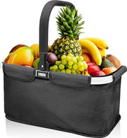 Mandola refrigerata, robusta cesta termica per spese con funzione di raffreddamento e molta capacità di stoccaggio, elegante cesta pieghevole per spese settimanali o come cestino da picnic, isolata, leggera e pieghevole (blu marino)