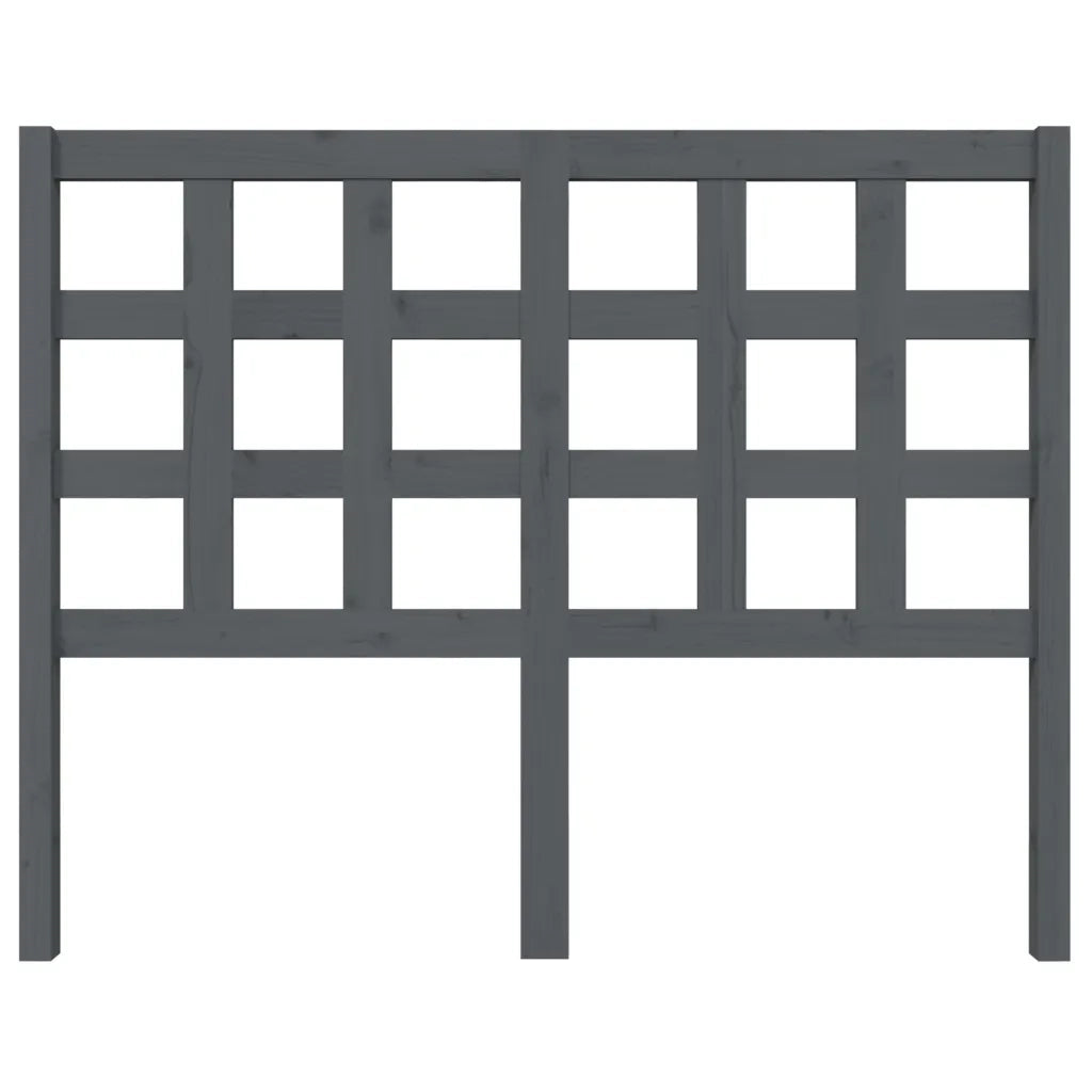 Testiera per Letto Grigia 125,5x4x100 cm Legno Massello di Pino 817882