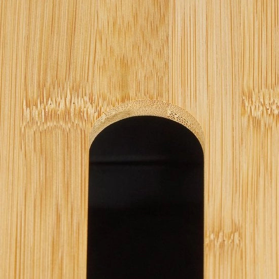 Bacchetta di asciugatura per bagno in bambù tessuto moderno - plastica HBD 10 x 26 x 14 cm - nero/naturale