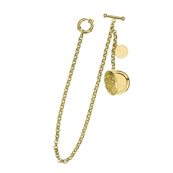 Orologio da Polso con Catena Antico - Cinturino per Uomo con Catena - Chiave d'Osservazione - Catena Lunga Broche - 31cm/12,2 pollici Lunghezza della Catena - 3,3 cm/1,3 pollici Diametro