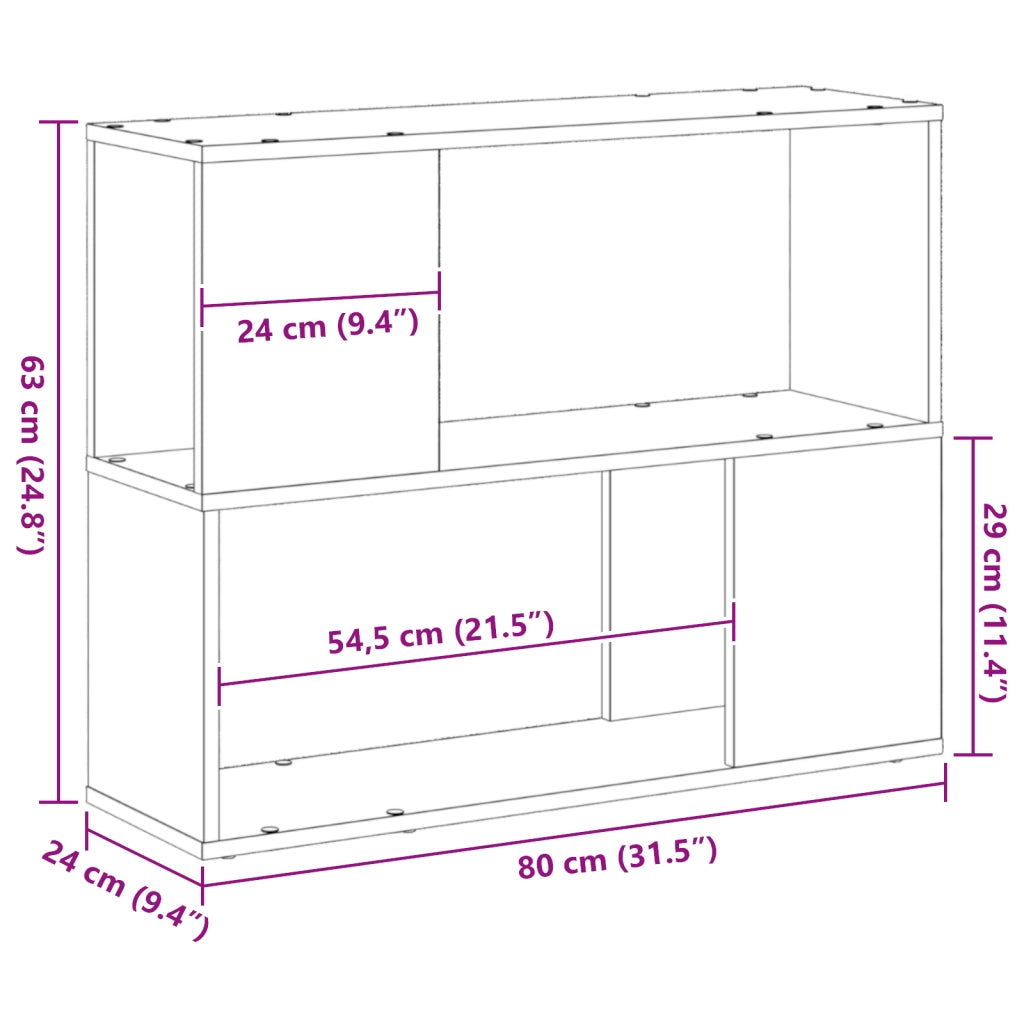 Mobile TV  Bianco 80x24x63 cm in Legno Ingegnerizzato
