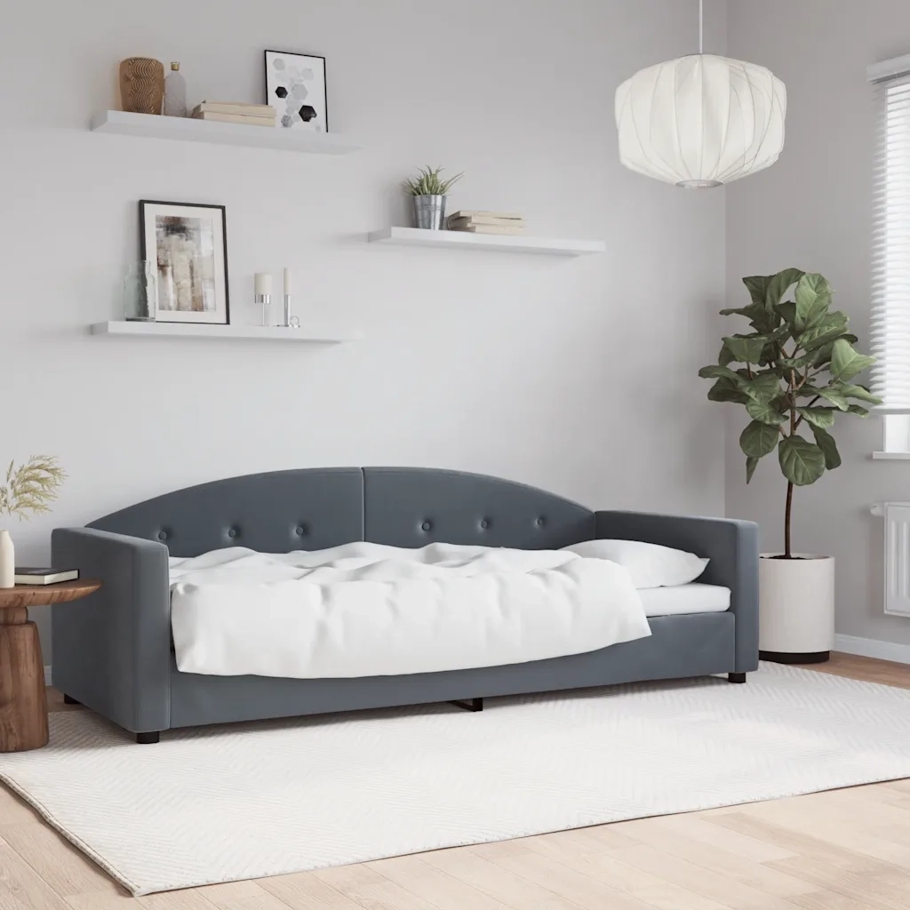 Letto da Giorno Grigio Scuro 80x200 cm in Velluto 354130
