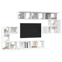 Set Mobili Porta TV 10 pz Bianco in Legno Multistrato 3078724