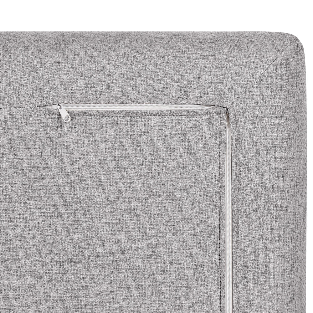 Pouf imbottito in tessuto di poliestere con cuscino grigio stile moderno