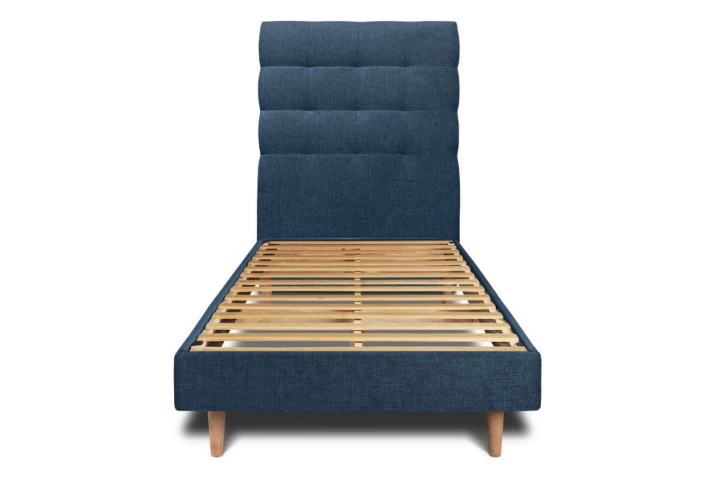 Letto 90x200 cm con testata imbottita - Tessuto Tela opaca