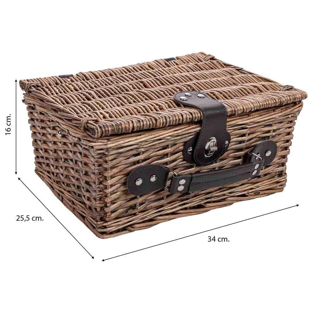 Cestino da picnic per 2 persone, marrone, 34x25,5x16h cm
