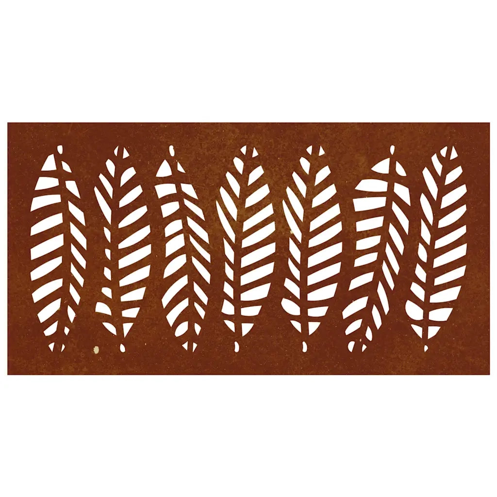 Decorazione Muro da Giardino 105x55 cm Foglia Acciaio Corten 824500