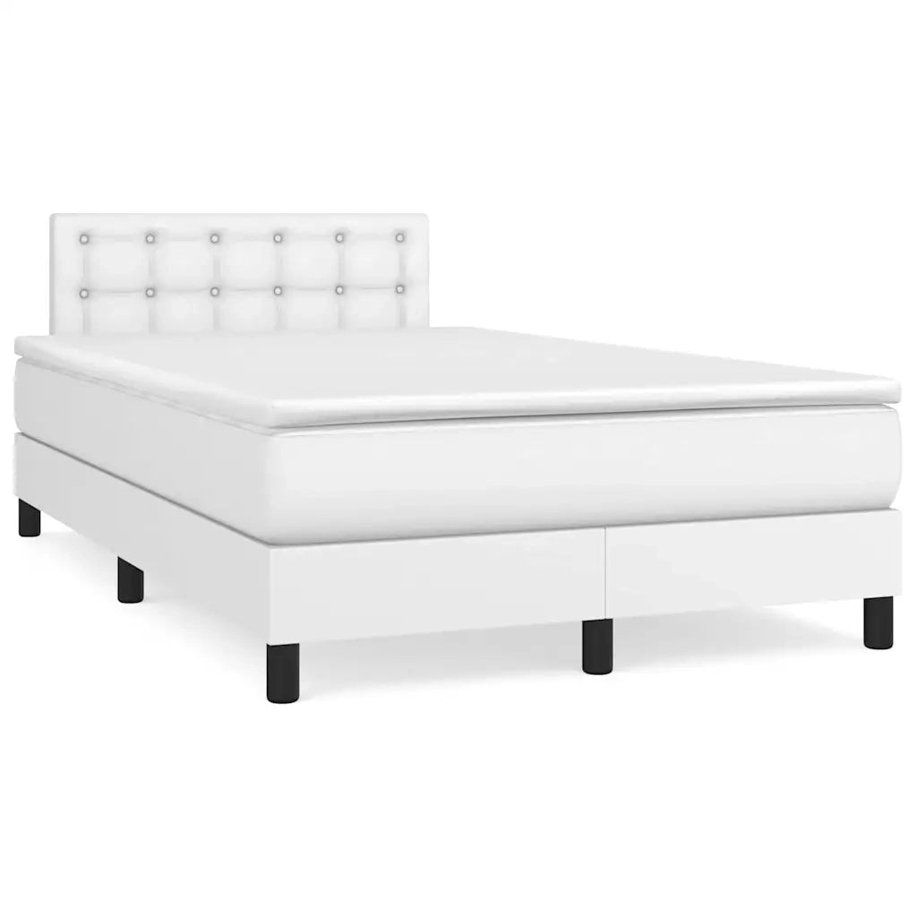Giroletto Molle con Materasso e LED Bianco 120x190cm Similpelle 3270136