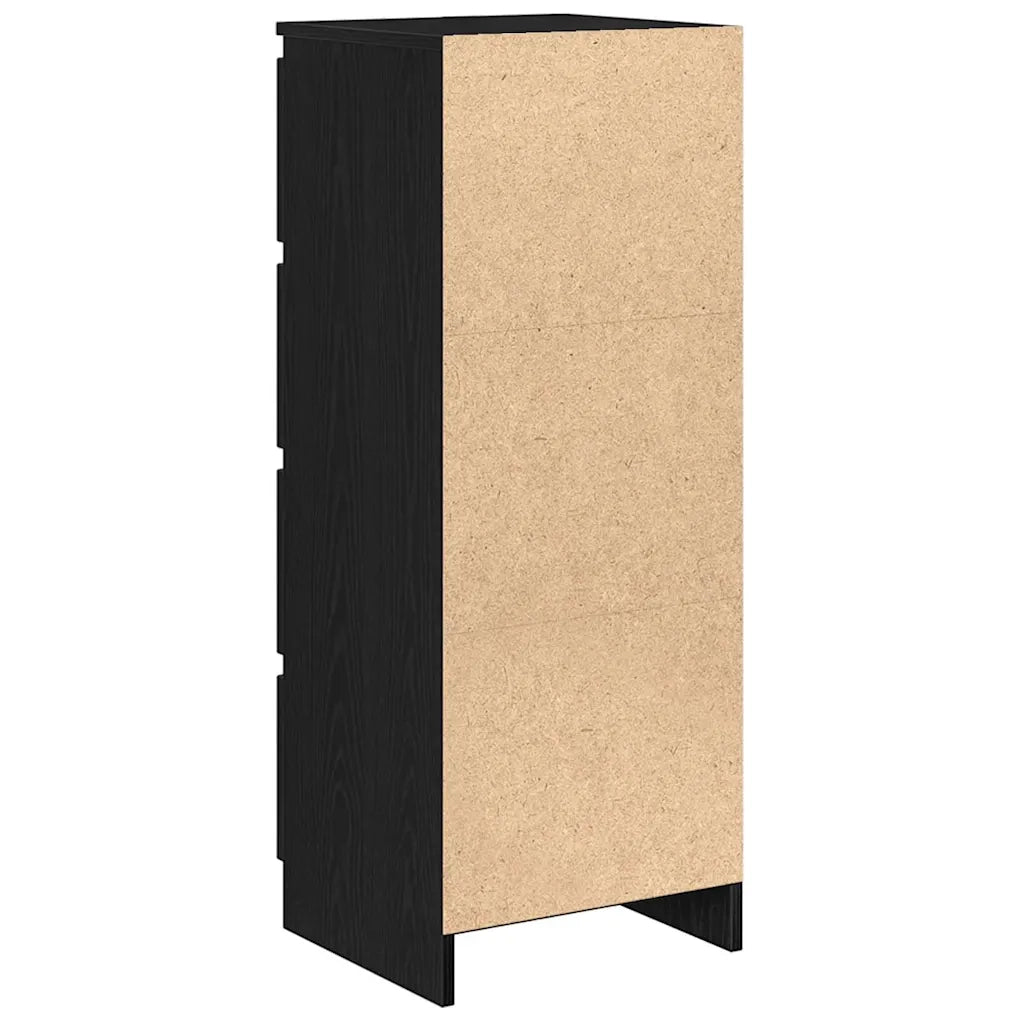 Credenza-Buffet-Armadio da cucina Rovere Nero 37,5x35x99 cm in Legno Multistrato