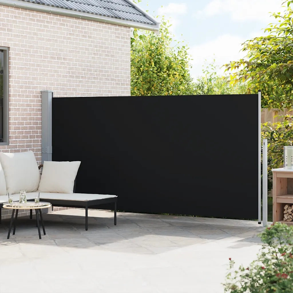Tenda da Sole Laterale Retrattile 160 x 500 cm Nera 45460