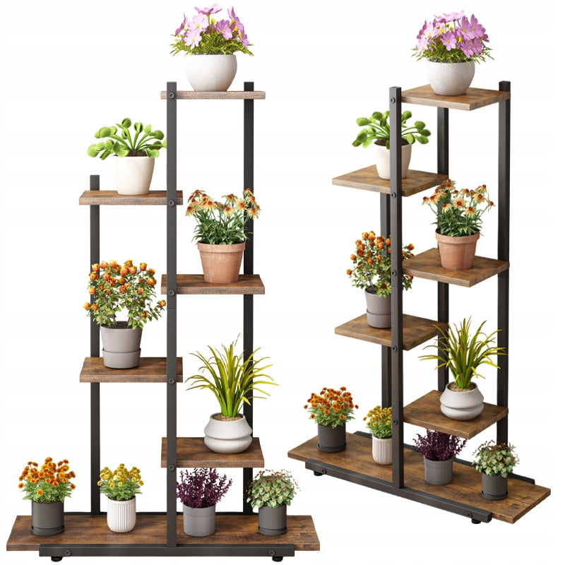 Supporto per Piante Marrone 60x24x113 cm Ideale per Balcone e Terrazzo