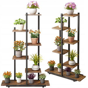 Supporto per Piante Marrone 60x24x113 cm Ideale per Balcone e Terrazzo