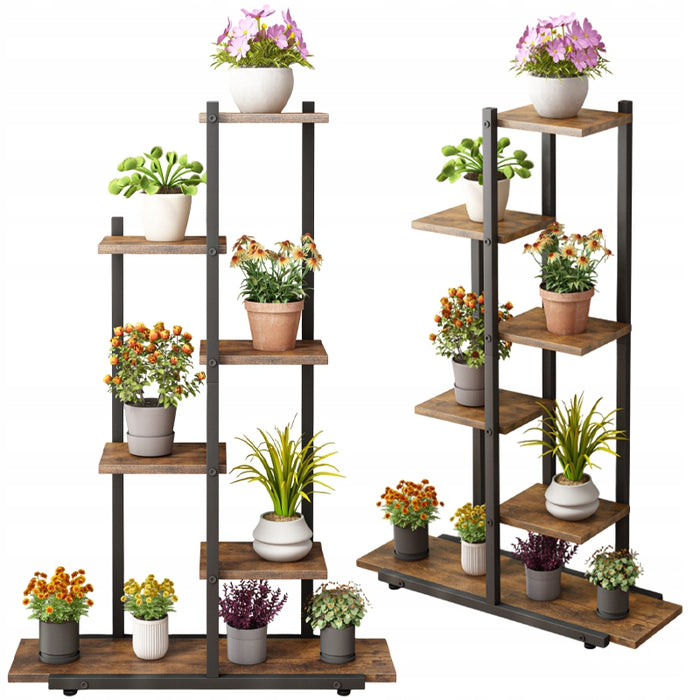 Supporto per Piante Marrone 60x24x113 cm Ideale per Balcone e Terrazzo