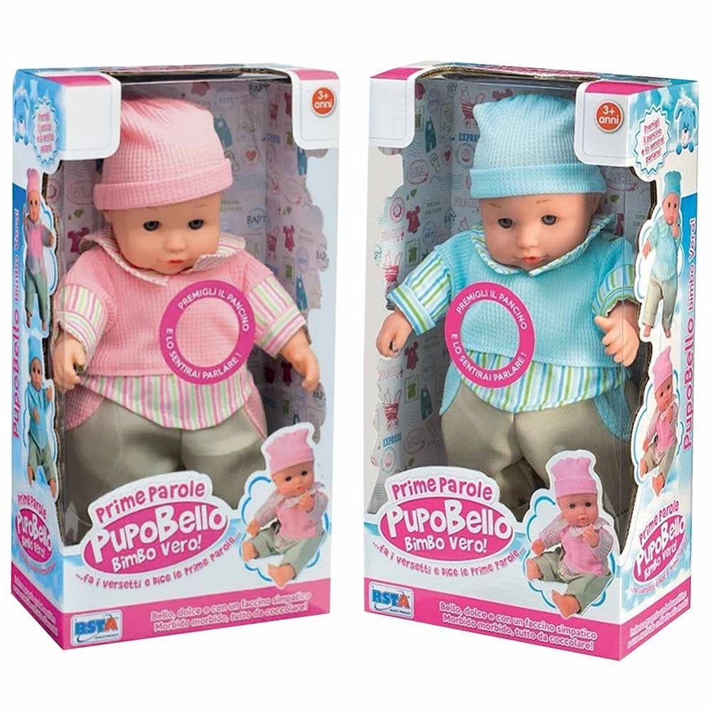 Trade Shop - Bambola Pupo Bello Bimbo Vero Prime Parole Parla E Fa Versi 30cm Per Bambina -