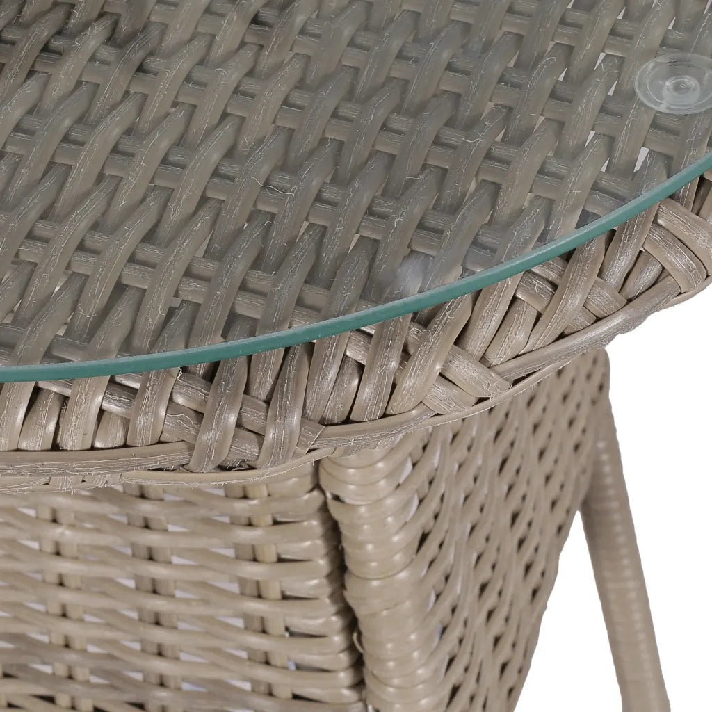 Set da Bistro 3 pz con Cuscini in Polyrattan Marrone 44149