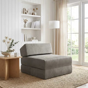 Divano Letto Pieghevole Grigio Chiaro 60 x 70 x 41 cm Tessuto 900058