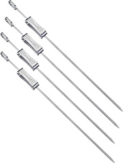 Spiedini da BBQ in acciaio inossidabile da 42 cm con regolatore di apertura - ideali per shashlik - set da 4 pezzi