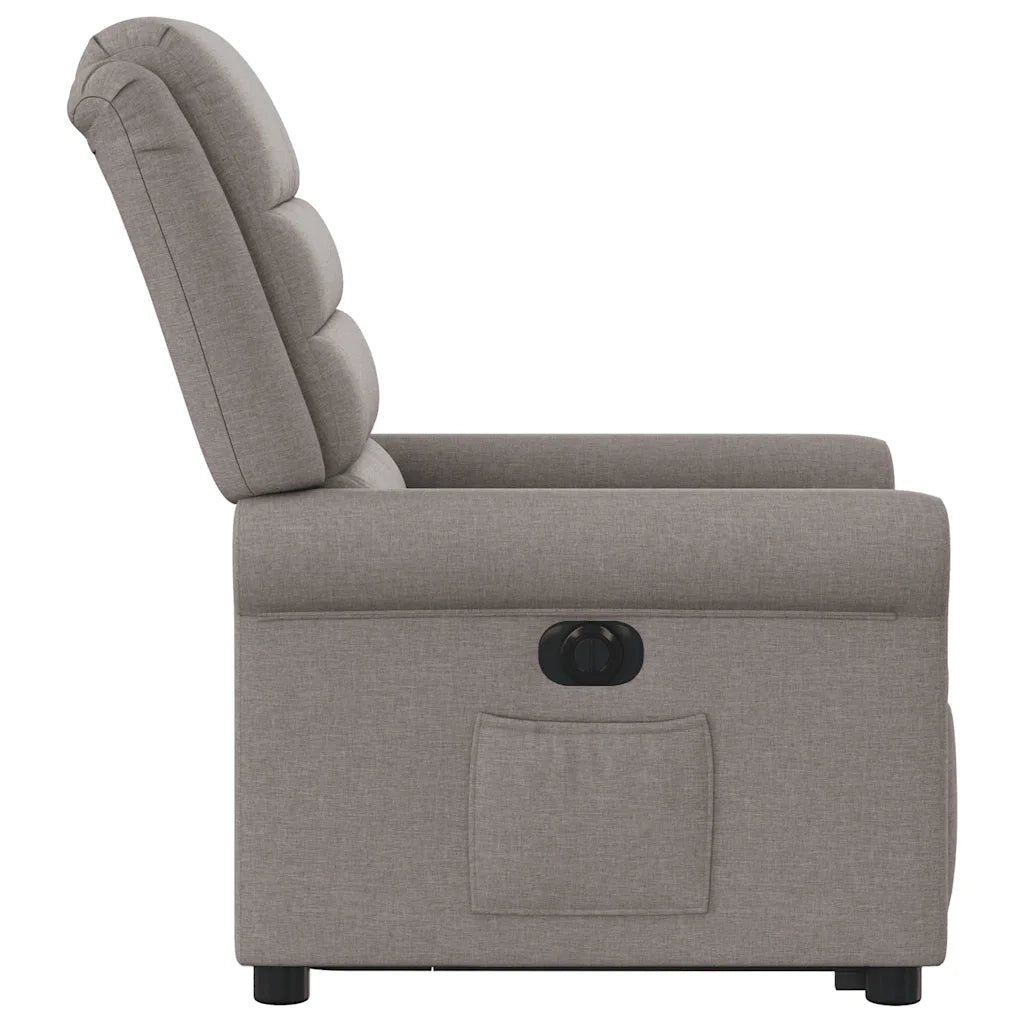 Poltrona Alzapersona Reclinabile Elettrica Tortora in Tessuto 3303341
