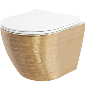 Vaso Wc Sospeso Rea Carlo Flat Brush Gold