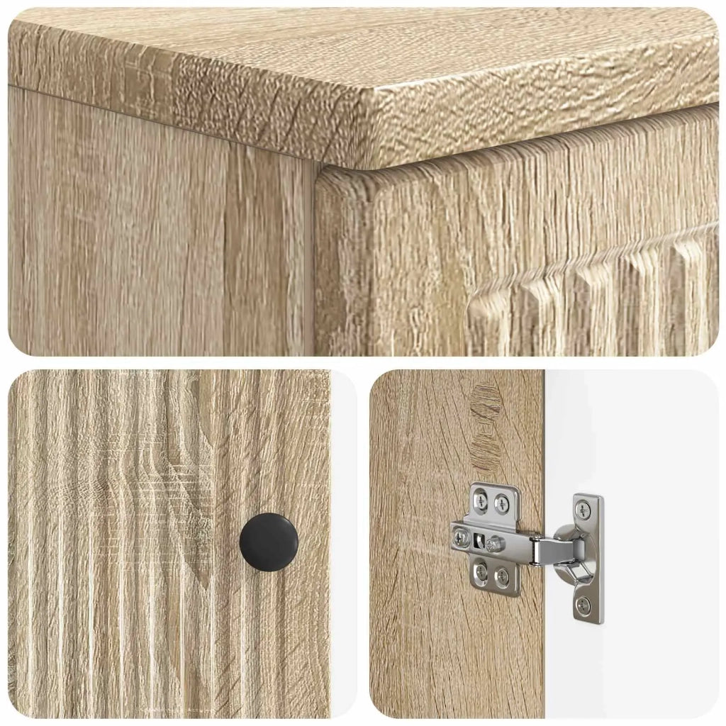 Set di armadietti da bagno in 3 pezzi EDE Rovere Sonoma 3417416