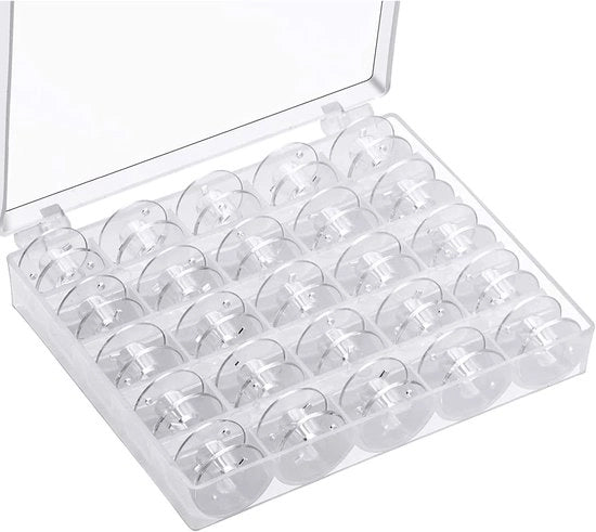 Spazzole per macchine da cucire, Spazzole per macchine da cucire universali Spazzole per macchine da cucire in plastica con cassetto di stoccaggio (25 pezzi Translucido)