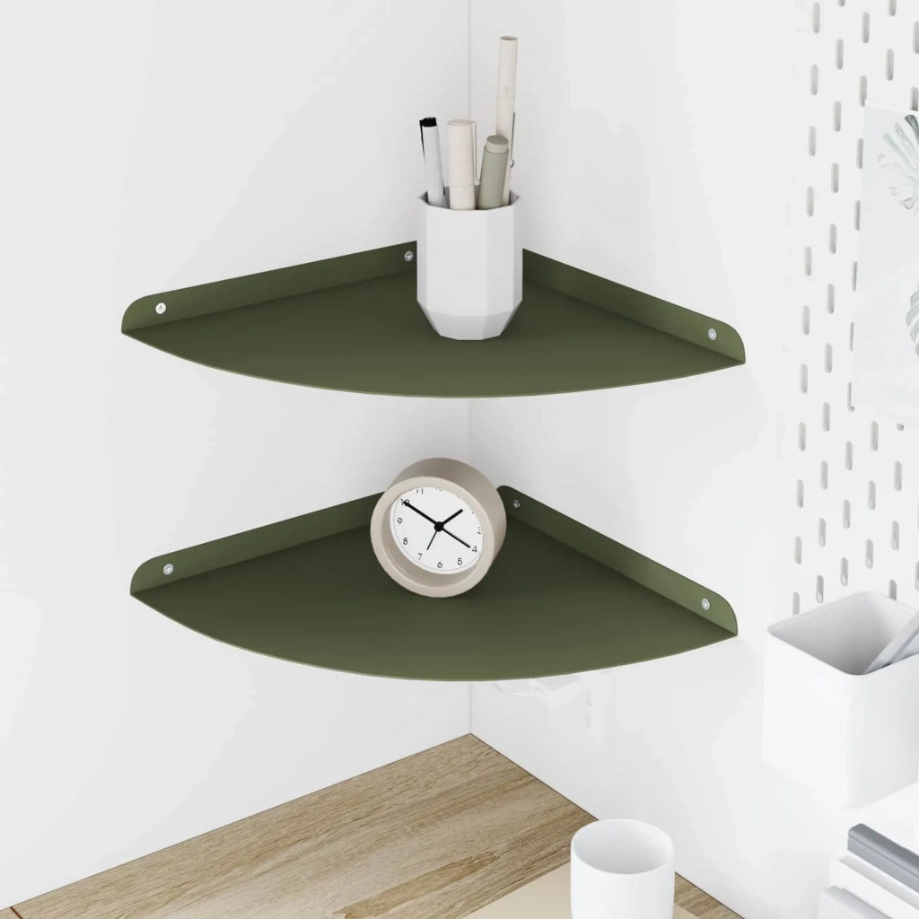Mensola sospesa 2 pcs Verde oliva 30 x 30 x 2 cm