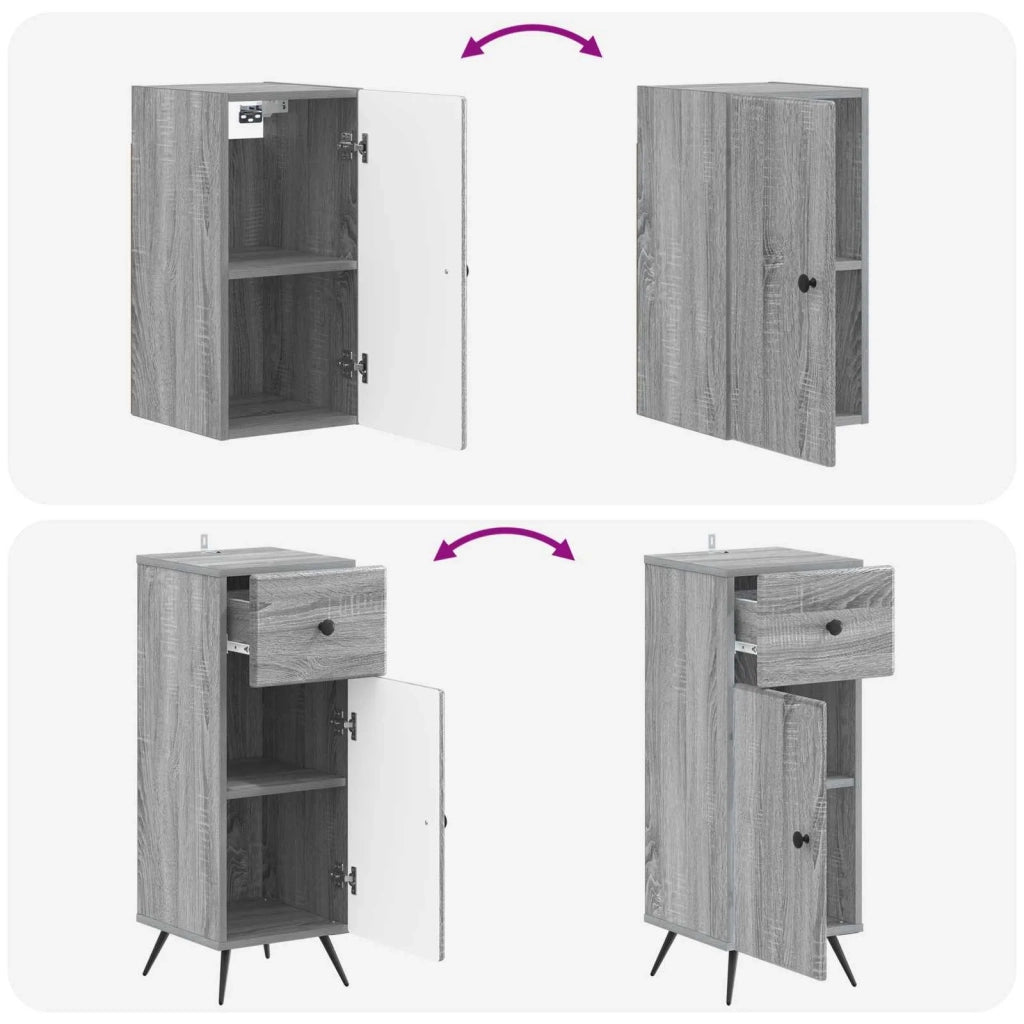 Set di armadietti da bagno in 3 pezzi BREDA Sonoma grigio 3417807